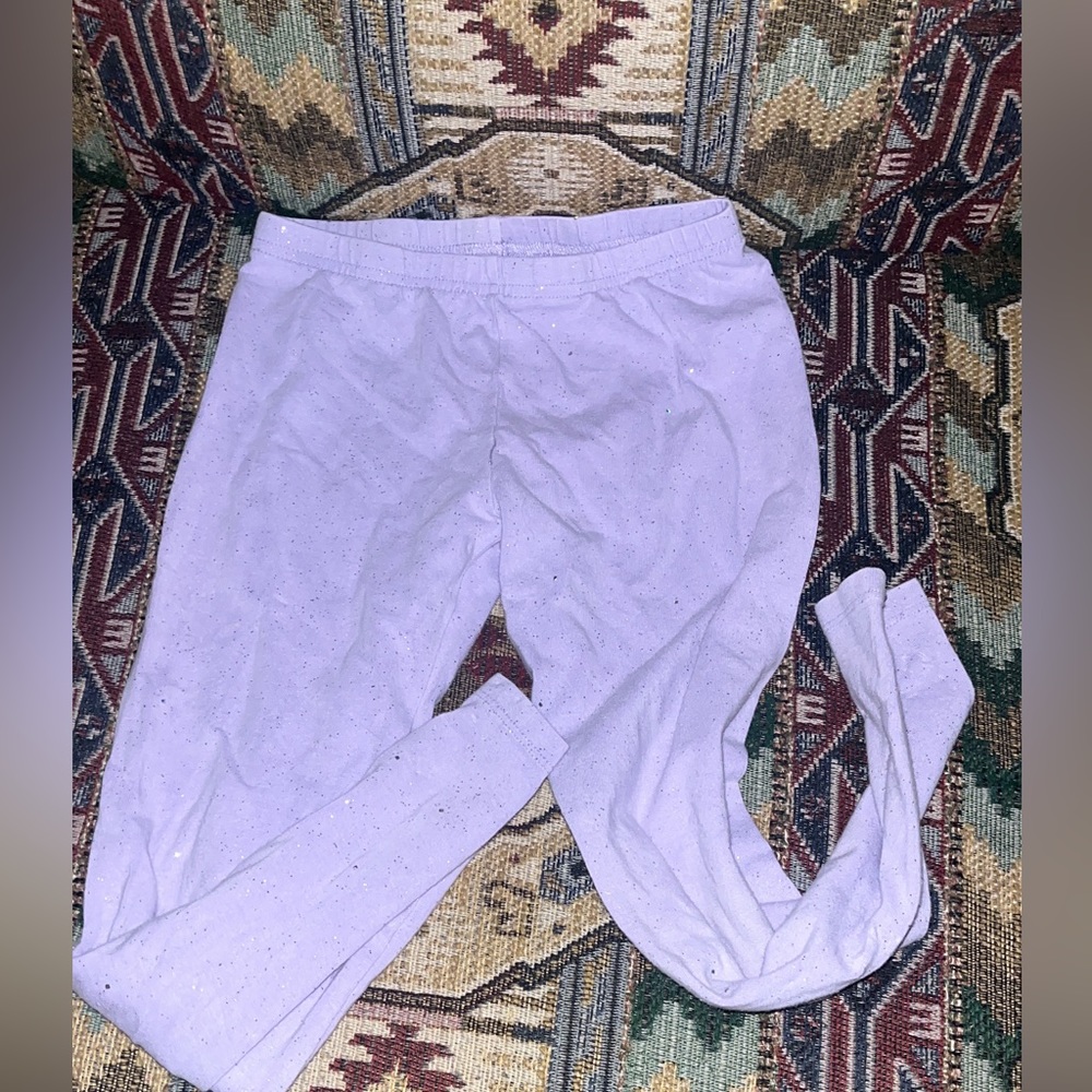 Girls 6x purple sparkly leggings